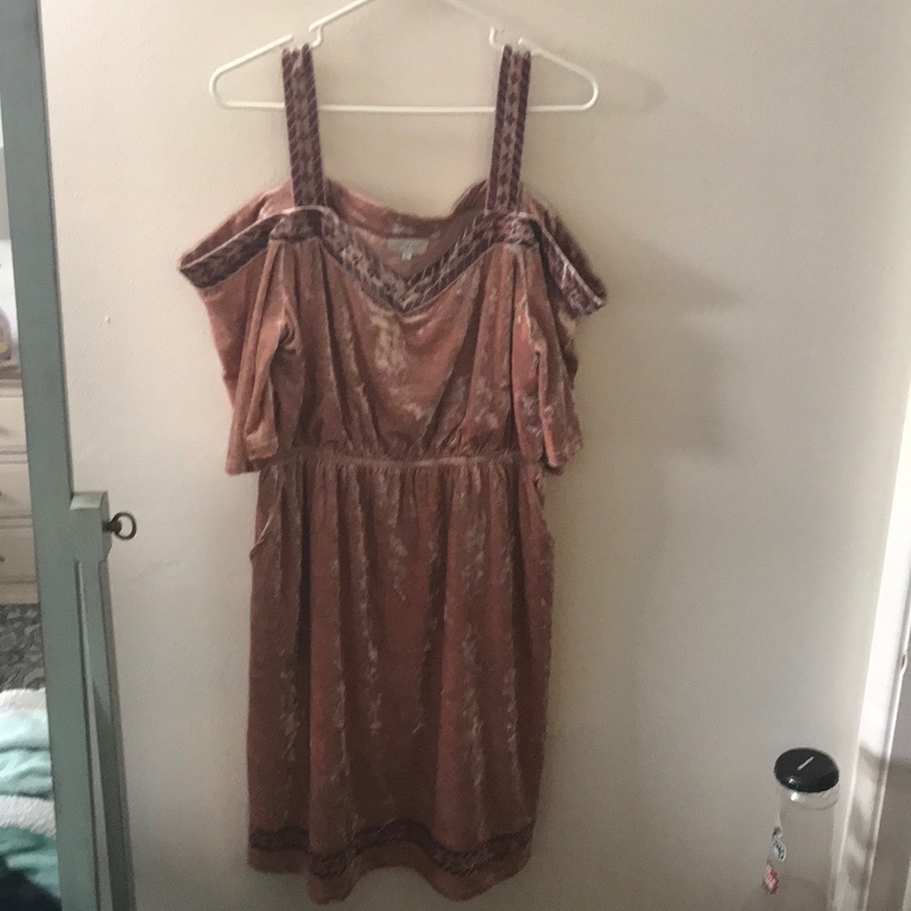 Lucky Brand Velvet Cold Shoulder Dress